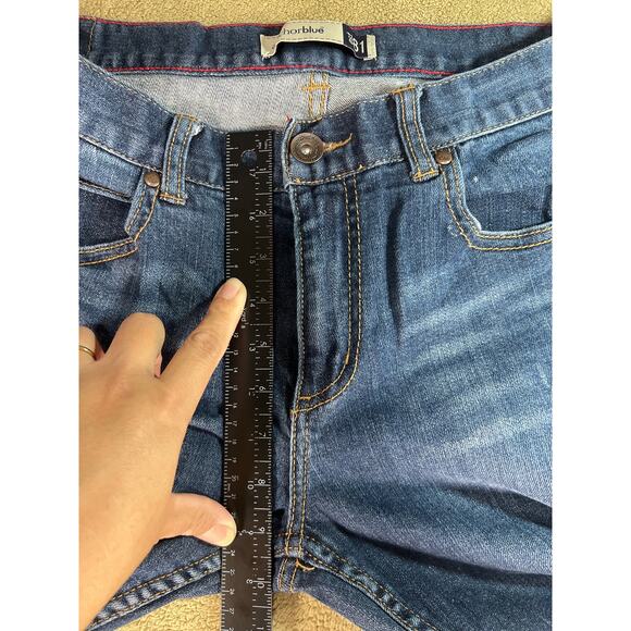 VTG Y2K Anchor Blue Men's Low Rise Slim Stretch Medium Wash Denim Jeans Sz 34x30 - Picture 4 of 11